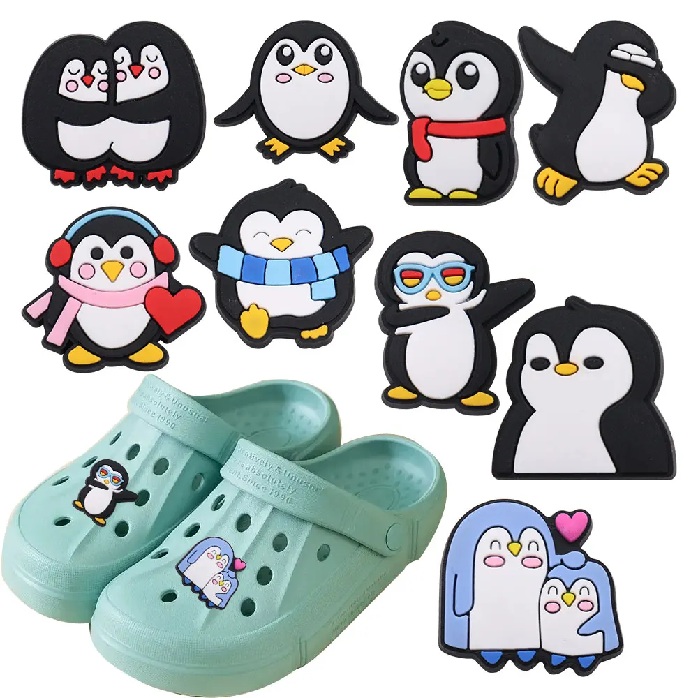 1Pcs Shoe Charms Cute Animals Penguin Corgi Duck Gift Accessories PVC Shoes Buckle Decorations For Children X-max Gift