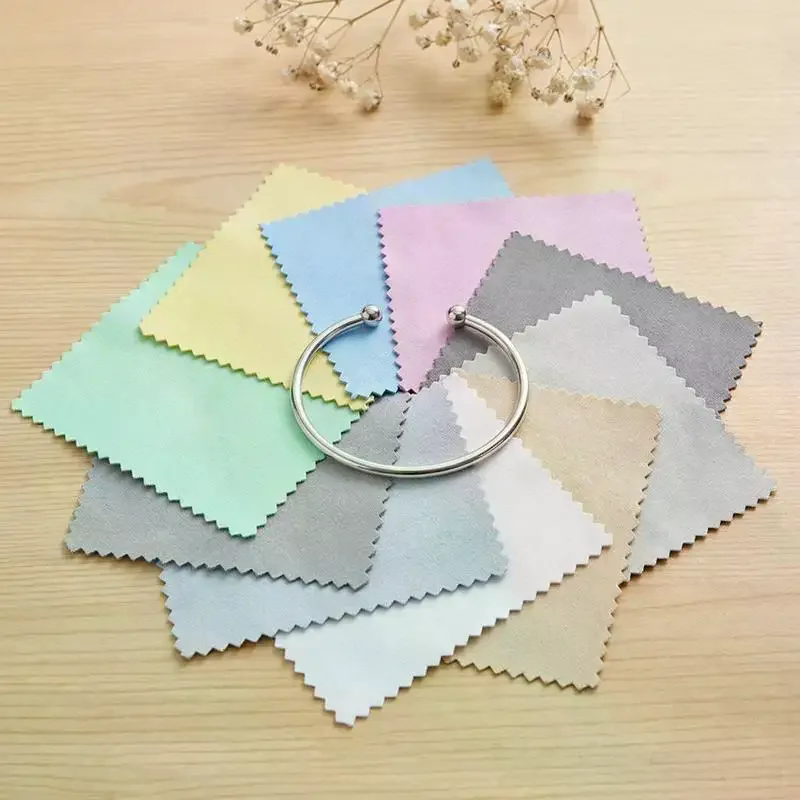 100pcs Keep Jewelry Shining Tools Polish Cleaning Polishing Cloth For Silver Gold Metals Wiping Cloth Jewelry Tools 8x8cm