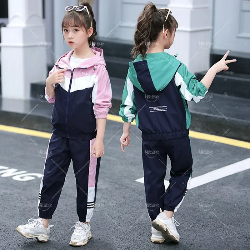 

New Girls Clothing Sets Teenage Autumn Tracksuit Kids Plus Size Sportswear Girls Suit Costume Sports Suits 6 8 10 12 Years