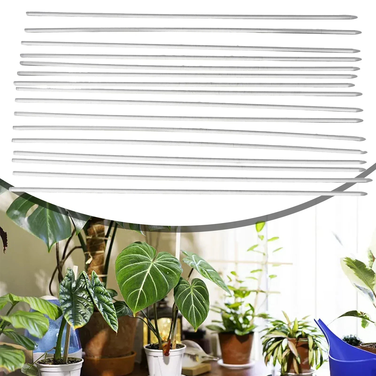 Estacas transparentes para plantas en macetas, palitos de orquídeas, soportes de soporte de vid acrílica, estacas para plantas de patio, decoración de césped para flores en maceta, 16/30 piezas