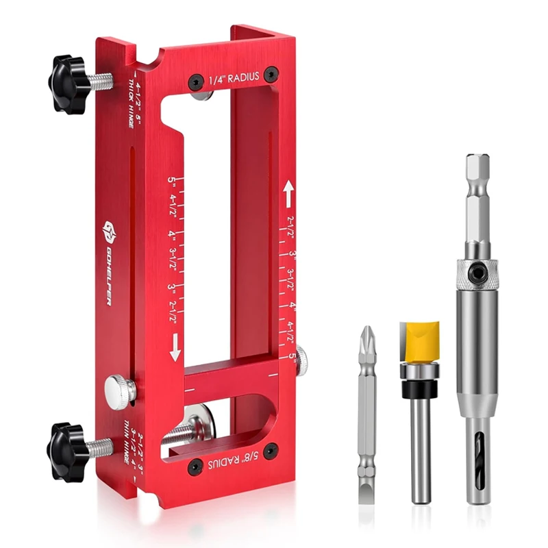 2 in 1 Hinge Drilling Fixture Combination Durable Door Frame Stable Locator Woodworking Installation Screws DIY Auxiliary Tools