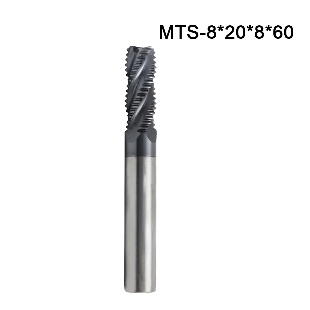 Coated 4 Roughing End Mill Solid Carbide For High Machining Ferrous Non Ferrous Metals Plastic Wood CNC