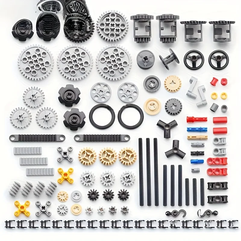 Technology small particle building block parts 9686 accessories EV3 bulk gear shaft pin small track mixed parts
