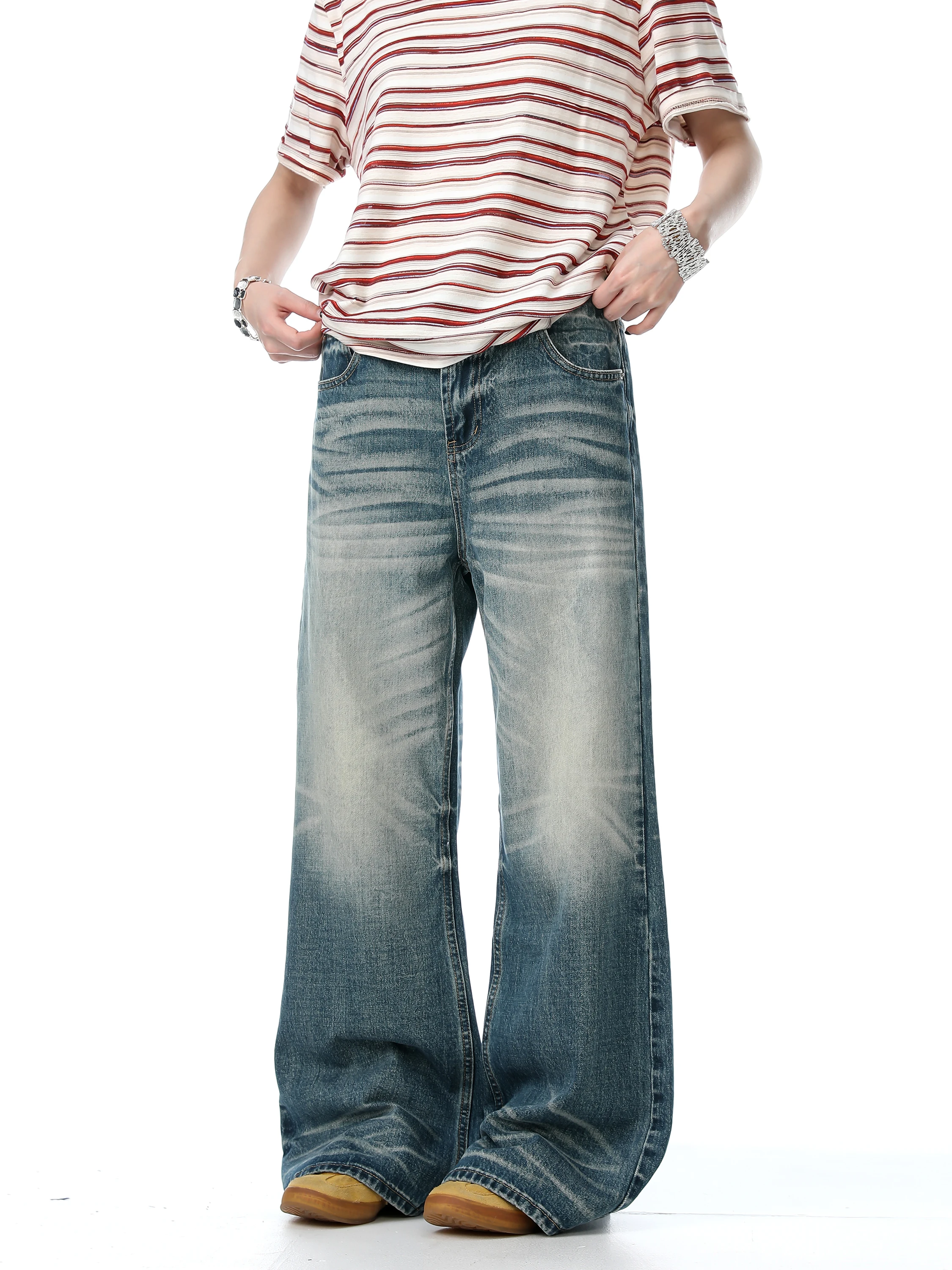 

Ретро-джинсы в американском стиле для мужчин и женщин: узкий крой, слегка расклешенные, прямые, молодежные, модные, длинные брюки