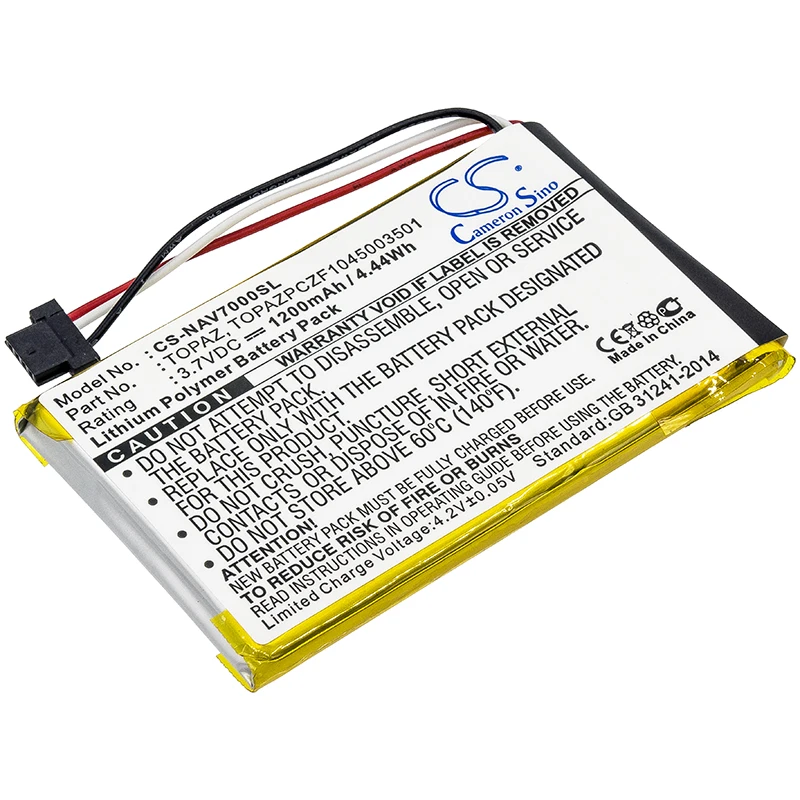 GPS 3.7V 1200mAh, Topacio de la batería del navegador, TOPAZPCZF 1045003501   para Navigon 70 Easy, 70 Plus, 70 Premiun +TOL