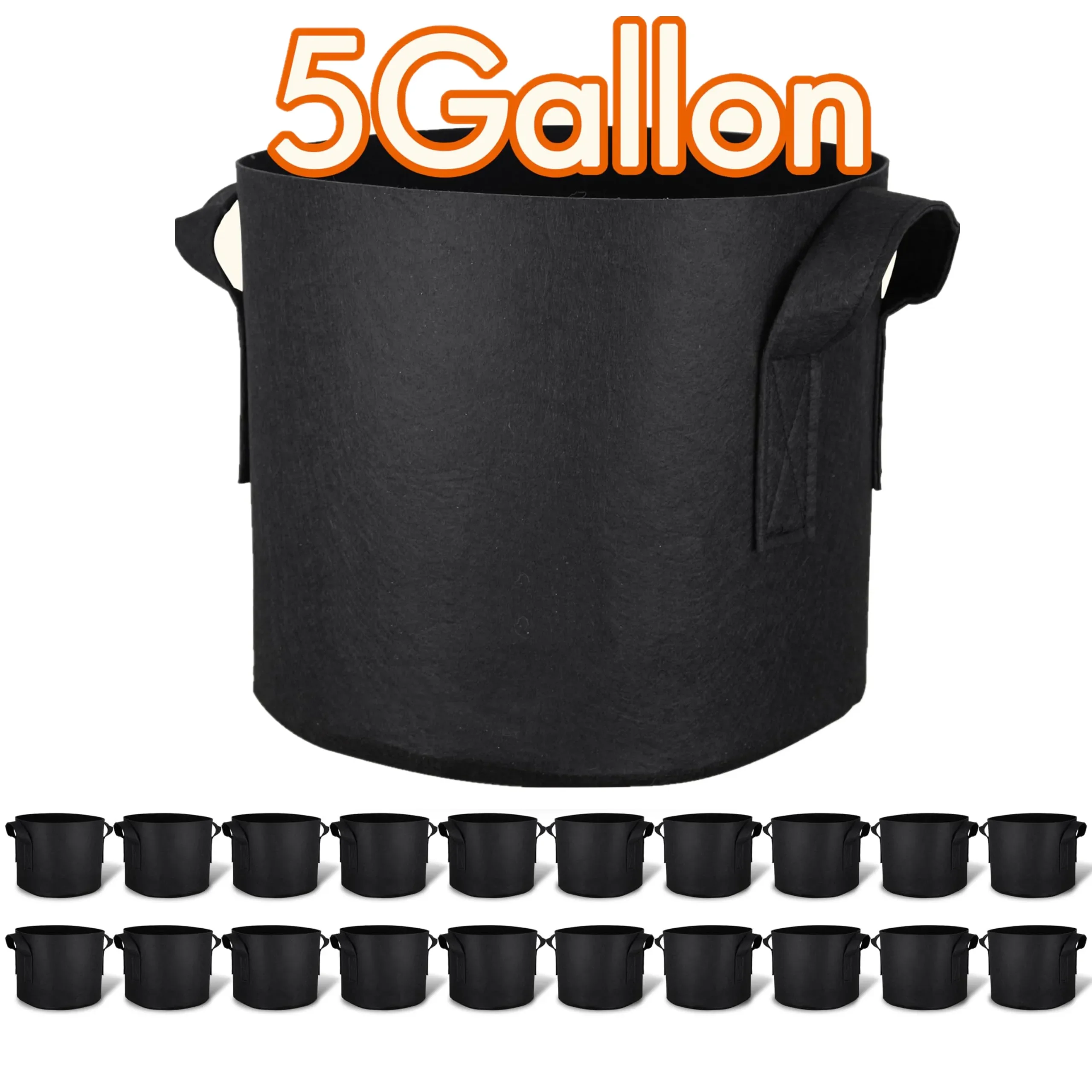 

5-20 шт. сумки для выращивания овощей/цветов/растений, 5 галлонов, утолщенный нетканый фетр, кашпо, цветочный горшок с ручками, настенные кашпо