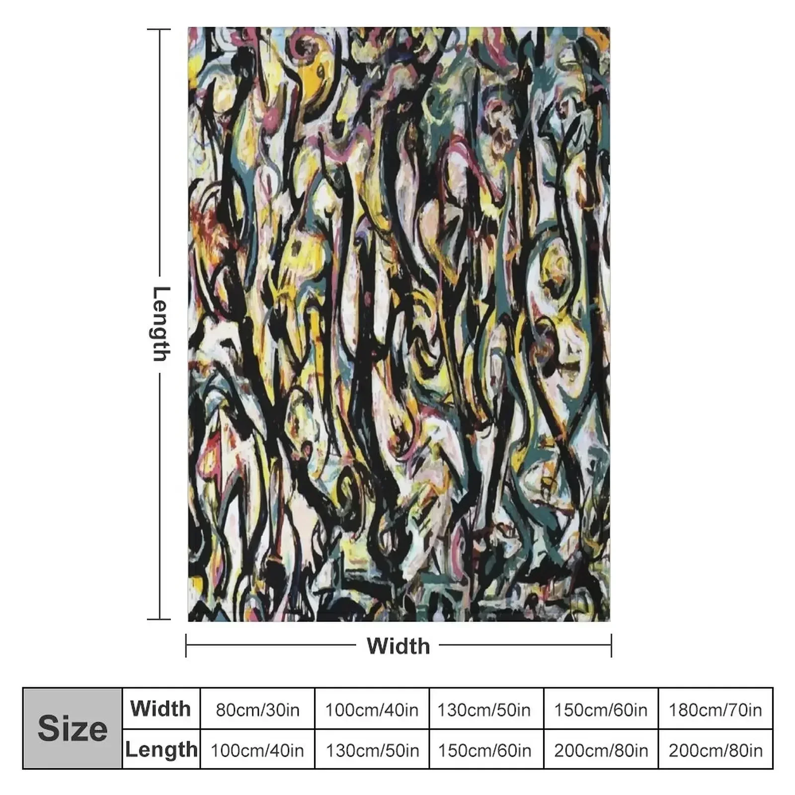 Jackson Pollack | Mural Throw Blanket Decoratives blankets and throws Stuffeds warm for winter Retros Soft Plush Plaid Blankets