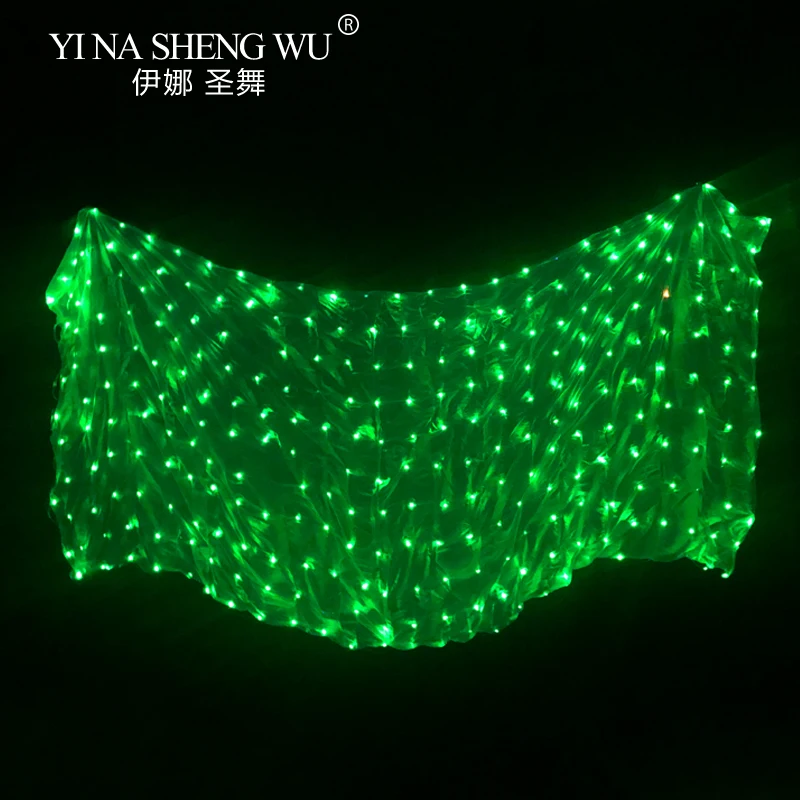 1 قطعة 100% الحرير الرقص الشرقي LED الحجاب 4 ألوان الرقص الشرقي مرحلة الأداء الدعائم الرقص الشرقي اكسسوارات LED الحجاب الحرير 4 أحجام #3