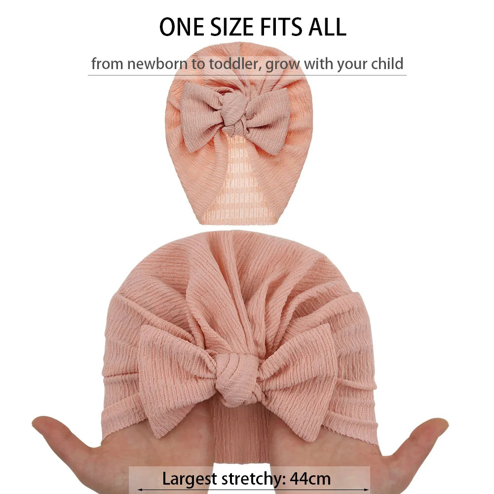 Winkle Bow Baby Turban Hats Flower Tulip Print Beanies Handmade Topknoted Newborn Boys Girls Caps Headwraps Kids Headwear