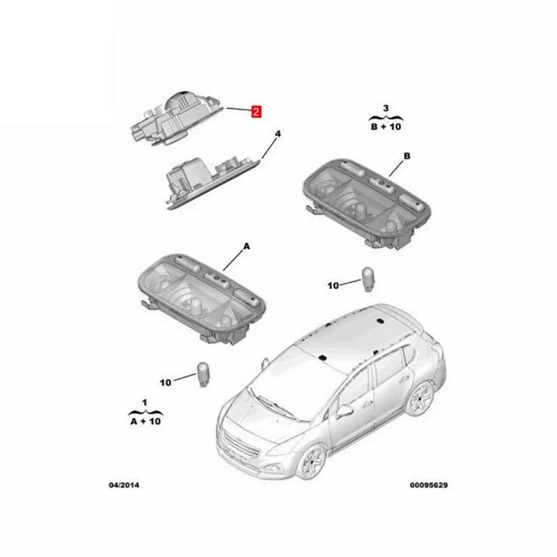 6362P0 Car Reading Light Dome Light For Peugeot 3008 307 SW 308 CC 308SW 407 SW Durable Easy Install