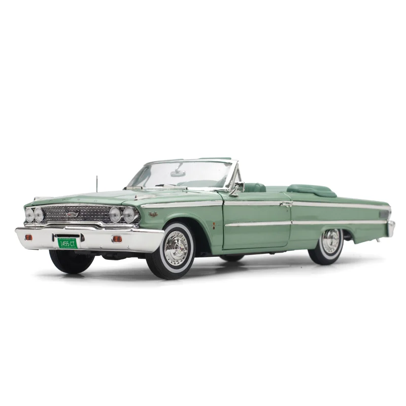 1/18 Scale 1963 Retro Vehicle Classic Galaxie 500XL Convertible Double Door Coupe Diecast Alloy Model Toys Collection Display