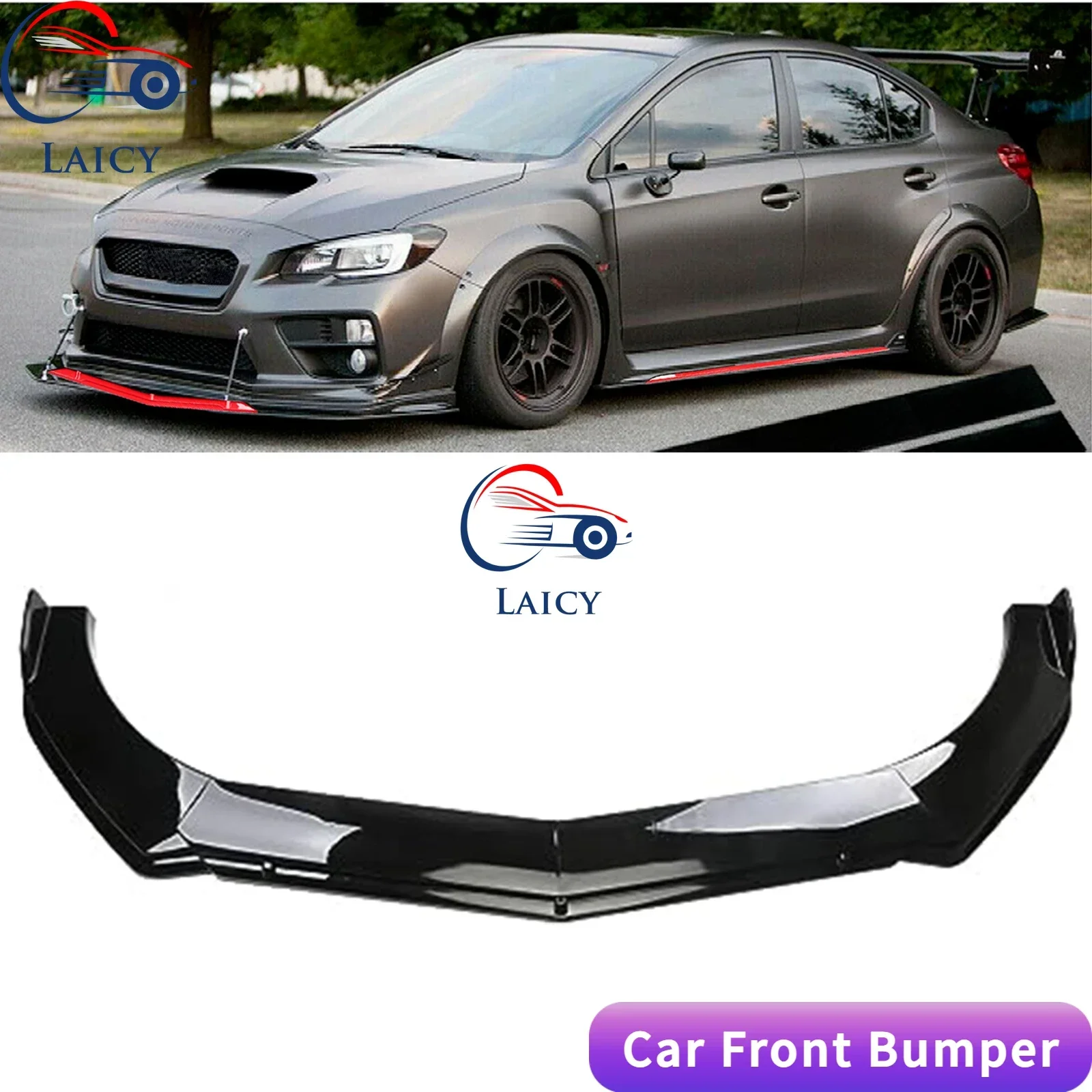 LAICY For Subaru Impreza WRX Car Front Bumper Chin Lip Spoilers Body Kits Splitter Skirt Diffuser Protection Guard Covers