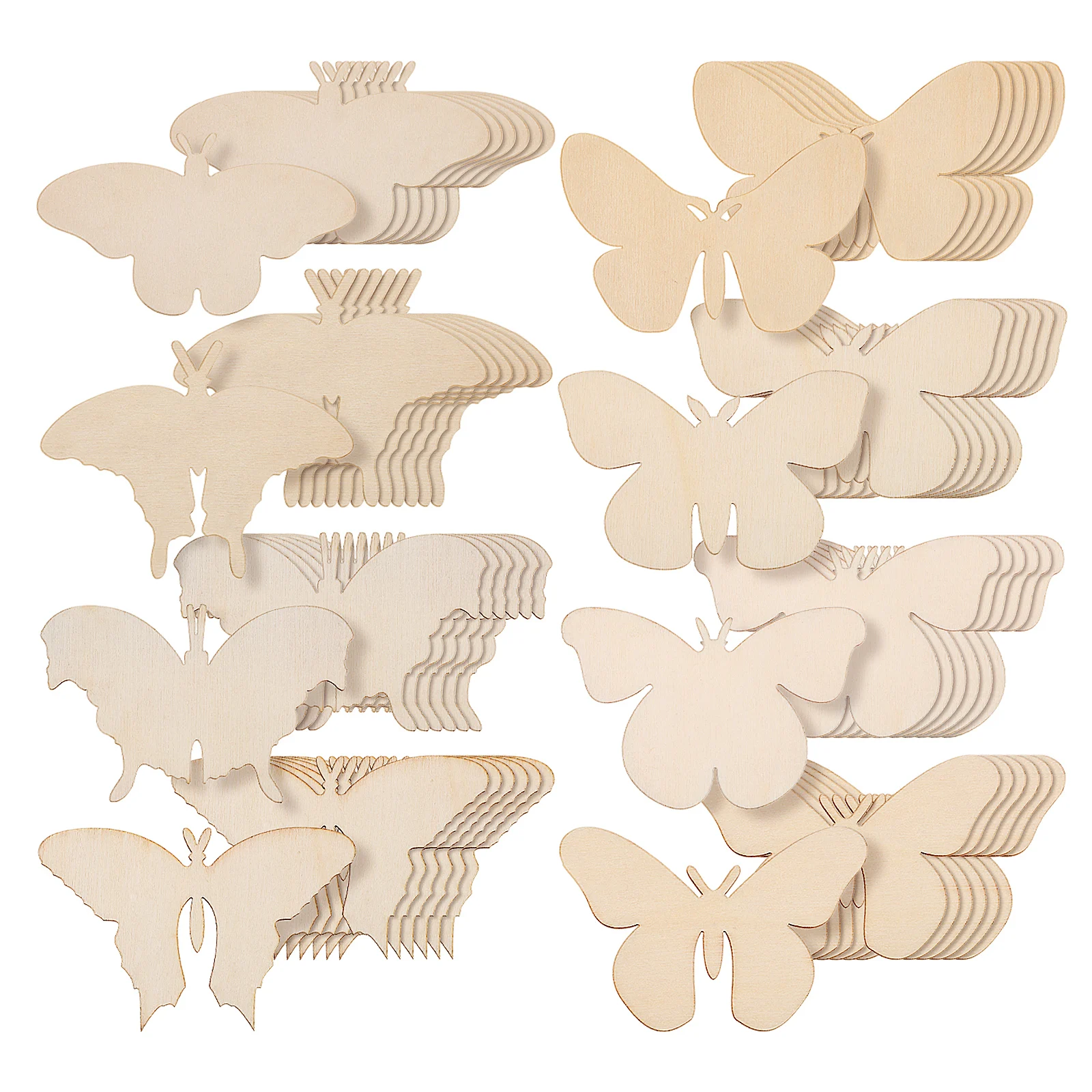 

54 Pcs Wooden Butterfly Cutouts Unfinished Wood Craft Pieces For Home Holiday Decoration DIY Projects