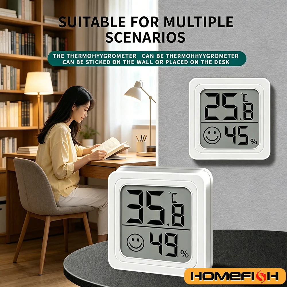 Mini LCD Digital Weather Station  1/3 PCS Indoor Thermometer Hygrometer Temperature  Humidity Sensor Gauge