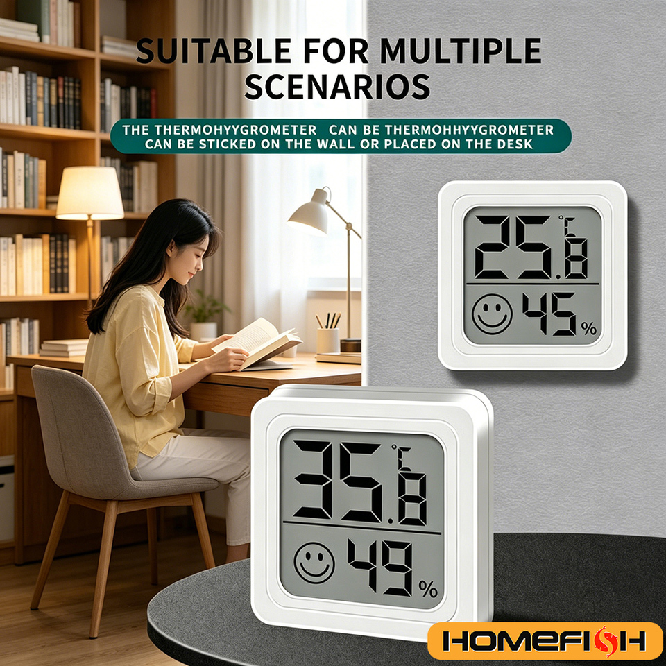 Mini LCD Digital Weather Station  1/3 PCS Indoor Thermometer Hygrometer Temperature  Humidity Sensor Gauge 
