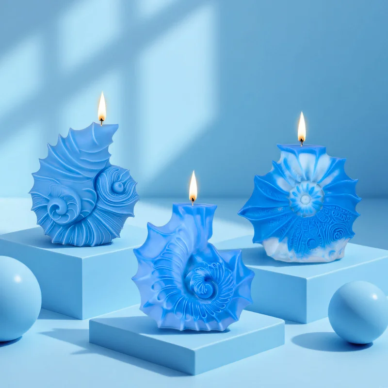

Seashell Conch Silicone Mold for Scented Candles, DIY Aroma Diffuser Stone, Ocean Theme Craft 4pcs