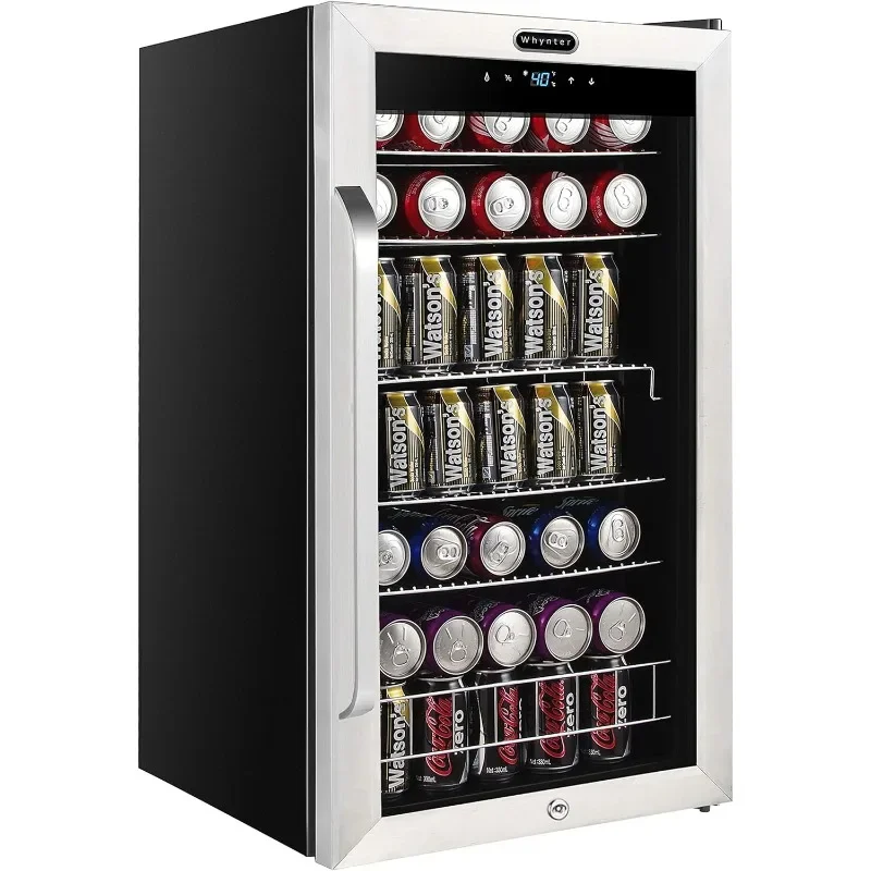 Whynter BR-1211DS Beverage Refrigerator with Glass Drink Mini Fridge with Lock and Digital Control, 3.4 Cubic Feet