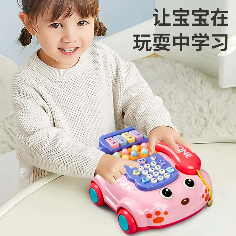 Baby simulation telephone toys early education landline Creative multi-function music Story mobile phone for boy and girl gift