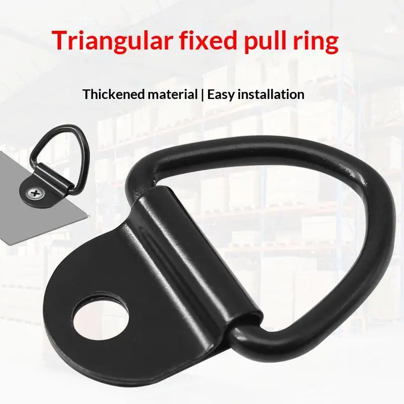 4Pcs D-Shaped Car Puller Hooks Stainless Steel Tie Down Anchors Rings for Truck Cargo Trailer Pickup Securing Use