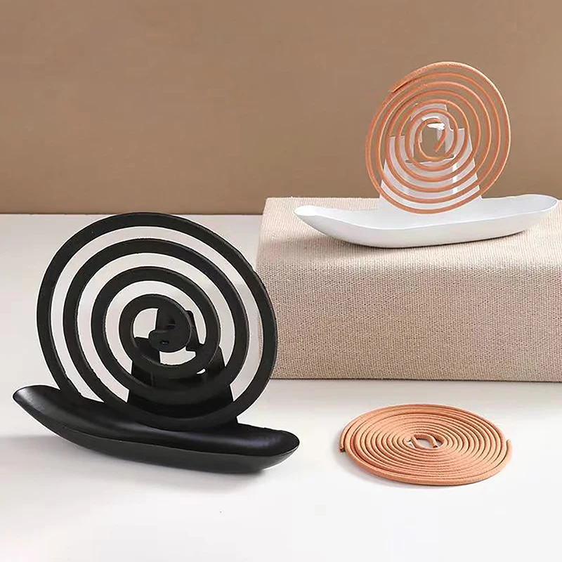 Creative Mosquito Coil Holder With Tray Small Boat Shape Summer Day Iron Mosquito Repellent Incenses Rack Plate Home Decor