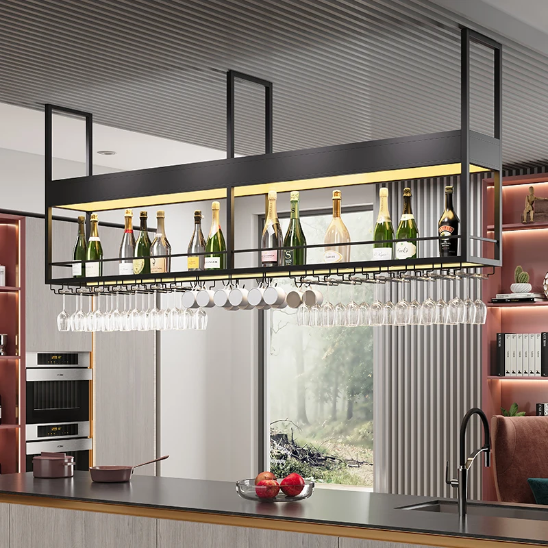 Bar hanging cabinet, wine rack, hanger, hanging wine glass rack, living room, simple wine rack, box decoration rack for home use