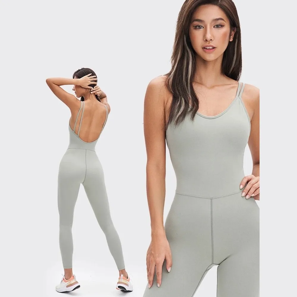 New One-piece Yoga Sexy U-shaped Back Fitness Suit Women's Running Sports Fitness Dance Training Set