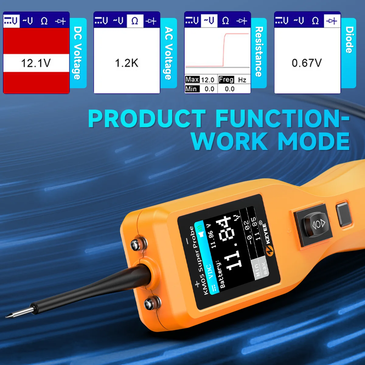 KYZEE KM05 Car Circuit Probe Kit Circuit Tester Electrical System 24V 12V Automotive Voltage Power Inspection Tool PK PB100