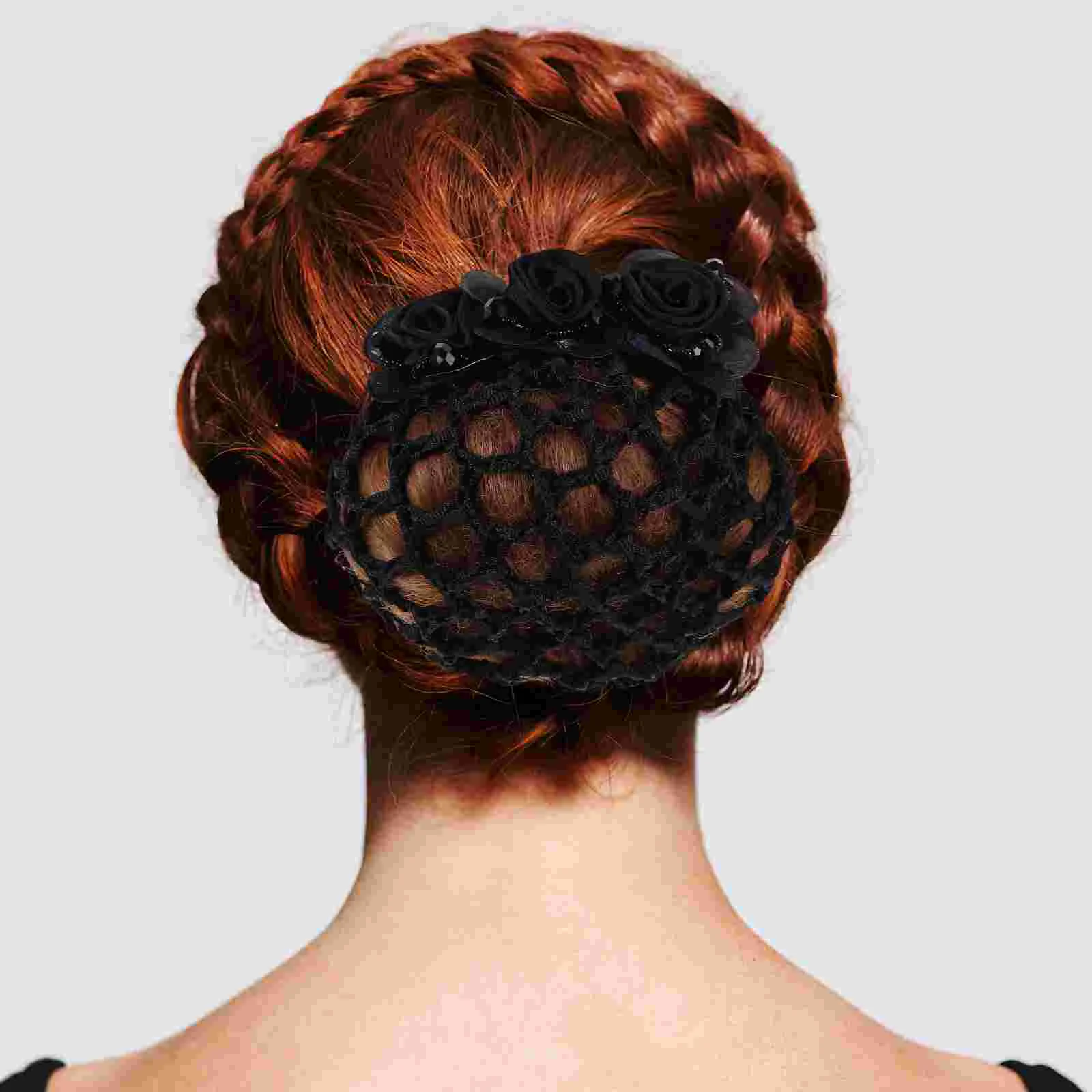 2pcs Women Hair Bun Covers Flower Hair Net Clips Hair Accessories for Stewardess Nurse hair bun net hair nets for buns