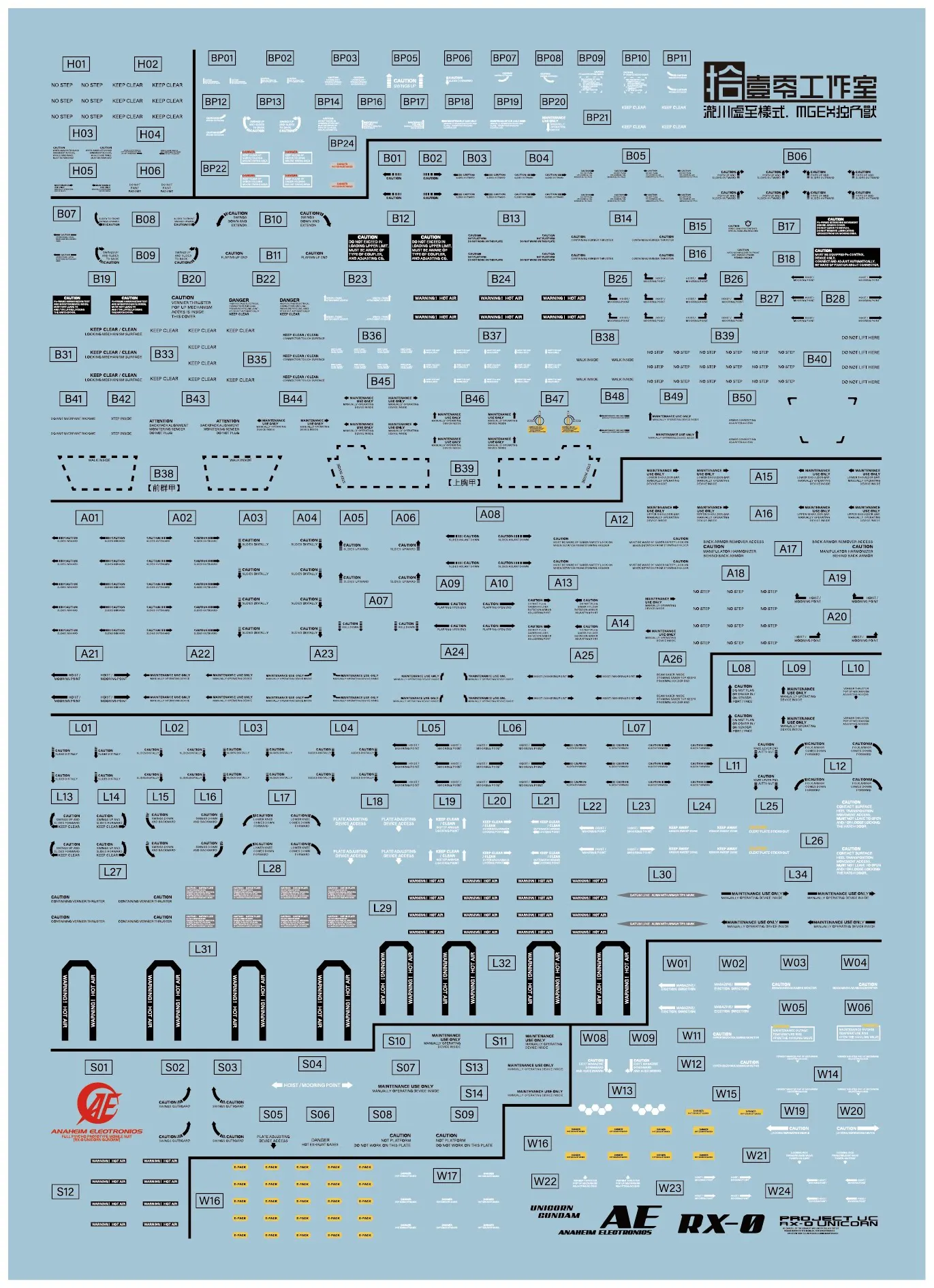 TOZ Decals for MG/MGEX Unicorn RX-0 Psycho-frame Mobile Suit Hobby DIY Water Sticker Gift Toy