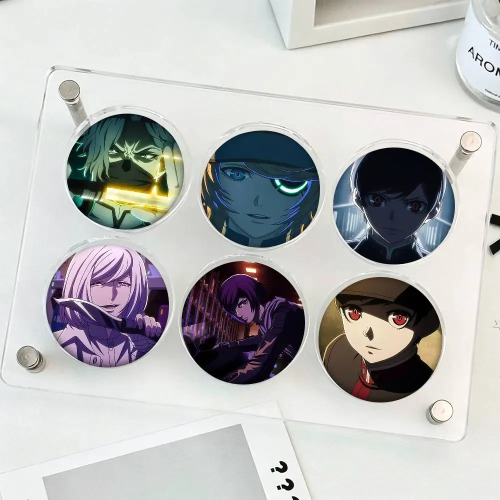 1pc Anime Akudama Drive Cartoon Style Badge Brooches On Backpack Decoration Round Enamel Pins For Accessorys