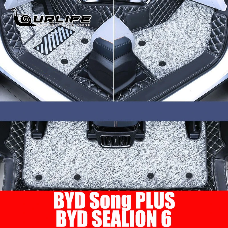 For BYD Seal U Sealion 6 Song Plus DMI 2024 Accessories Specialized Floor Mats Car Mat Leather Waterproof Foot Mat Full Covers