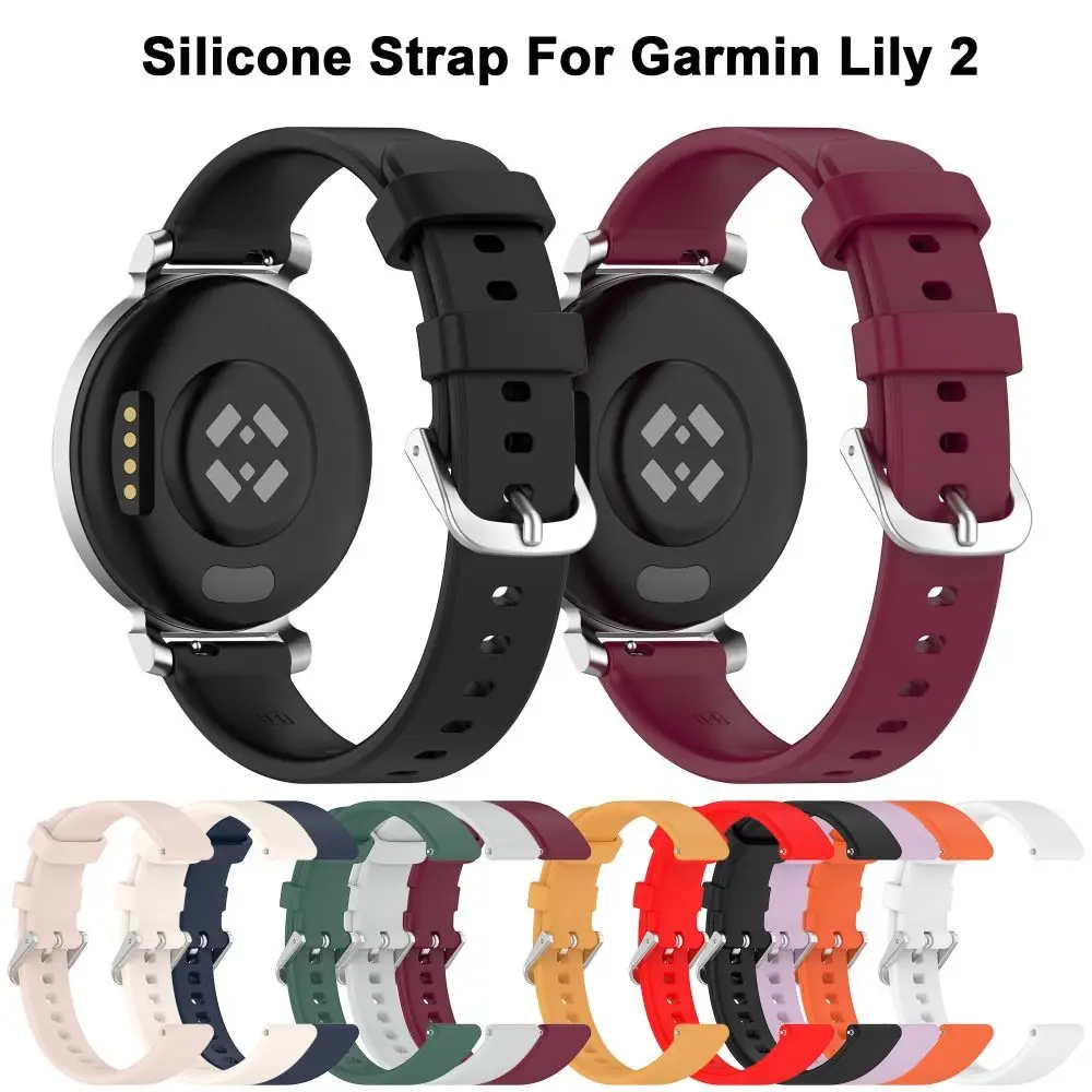 New Replacement Silicone Strap Watchband Accessories Wristband Smart Watch Sport Bracelet for Garmin Lily 2