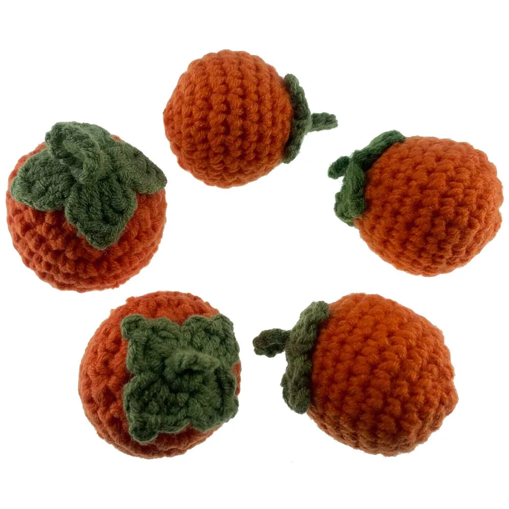 2Pcs Hand-knitted Cotton 3D Fruit For Kid\'s Hairpin Women\'s Clothing Crochet DIY Keychain Pendant Accessories