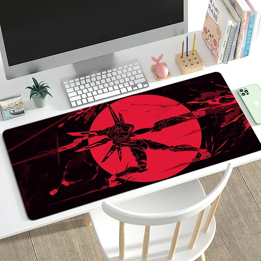 CIFBUY ULTRAKILL V1 Robot Battle Desk Mat, Bold Red Retro FPS Art, Extended Keyboard Mousepad, Gaming Station Setup