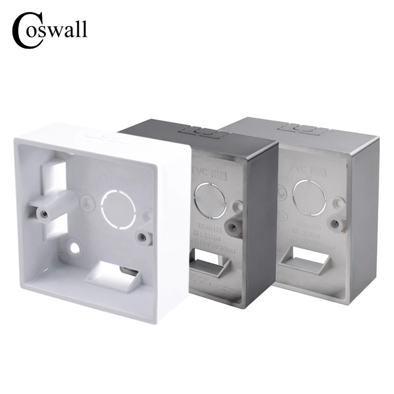 COSWALL 33mm Depth External Mounting Box For 86 Type Switch And Socket Apply For Any Position Outside of Wall Surface B/W/G