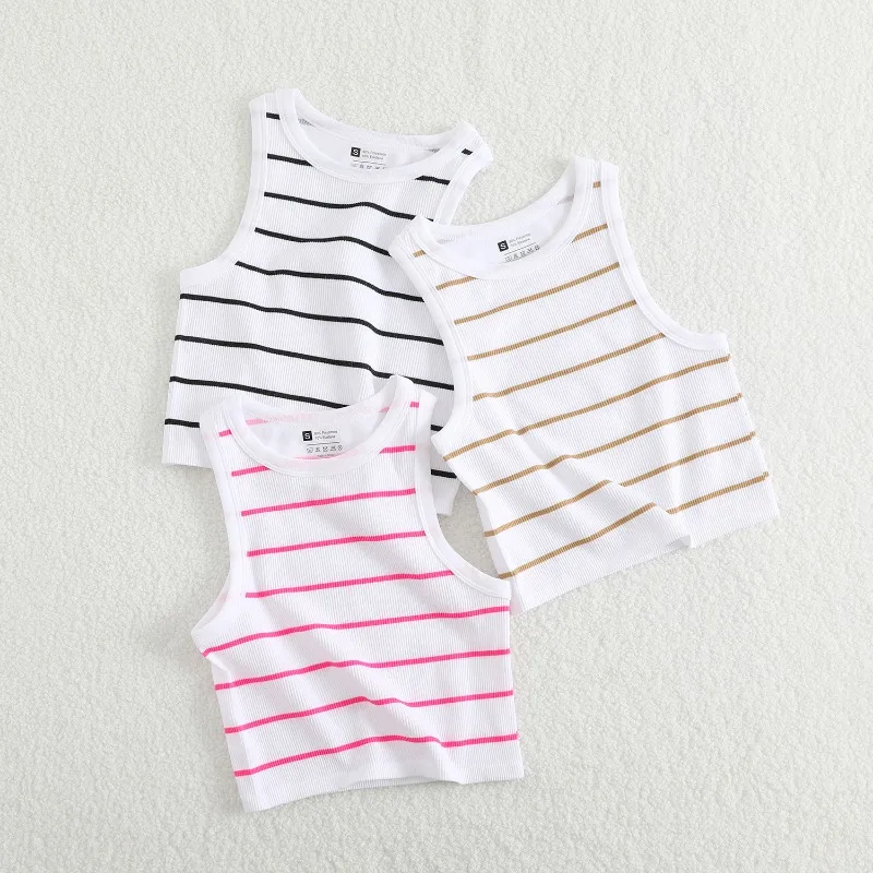 

Striped Crop Top Women Street Fashion Hip Hop Quick Dry Vintage Tank Top Women Clothes Casual Sexy Tight Sports Y2k Tops