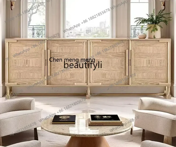 New arrive Wabi-Sabi Style Solid Wood TV Cabinet Living Room Wall-Mounted Entryway Designer  Decorative Cabinet French Vintage S