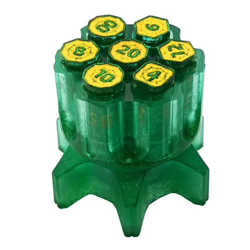 مجموعة النرد متعدد السطوح لألعاب الطاولة ، مسدس الغزل ، حاوية اسطوانة ، D & D ، الخيال العلمي ، الحرب ، موضوع التجسس ، ألعاب الطاولة ، مجموعة من 7 #3