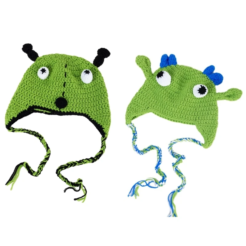 

Cartoon Devil Shape Beanie Adult Elastic Hat Winter Warmer Knitted Hat Cold Winter Presents for Students Teenagers