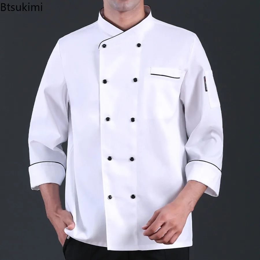 Summer Breathable Short Sleeve Chef Uniform Work Uniform Long Sleeves Shirt Jacket Cake Shop Kitchen Western Restaurant Workwear