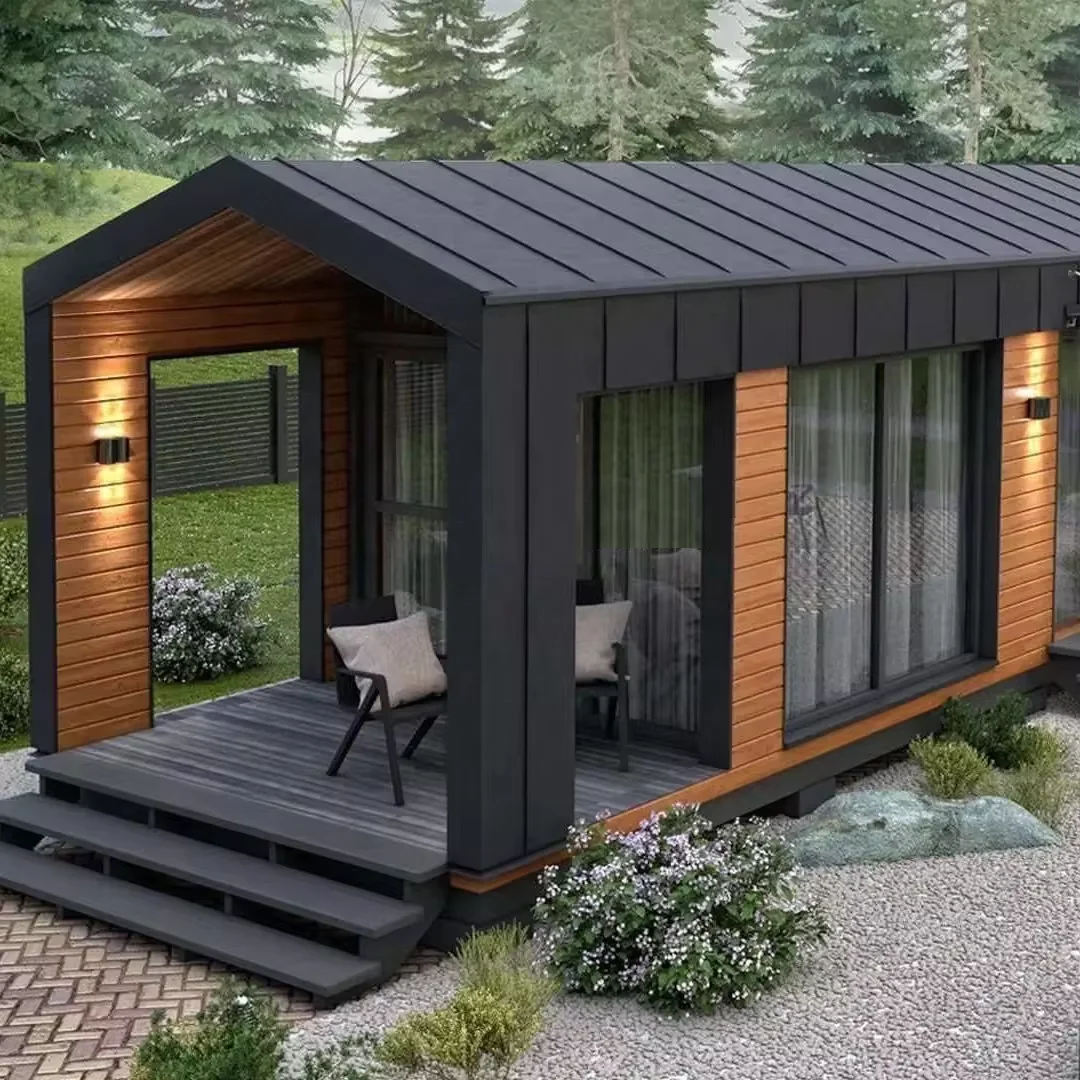 Luxury Prefabricated Steel Structure Wooden Villa/Hotel  Garden Shed Prefab Houses Modern European Log Cabin/Office Building