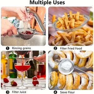 Bộ lọc dệt kim mỏng bằng thép không gỉ, rây để nấu bằng tay cầm độ dốc của nước sữa đậu nành, dụng cụ nhà bếp 12 Rây bán hàng chính cho nước trái cây - №12