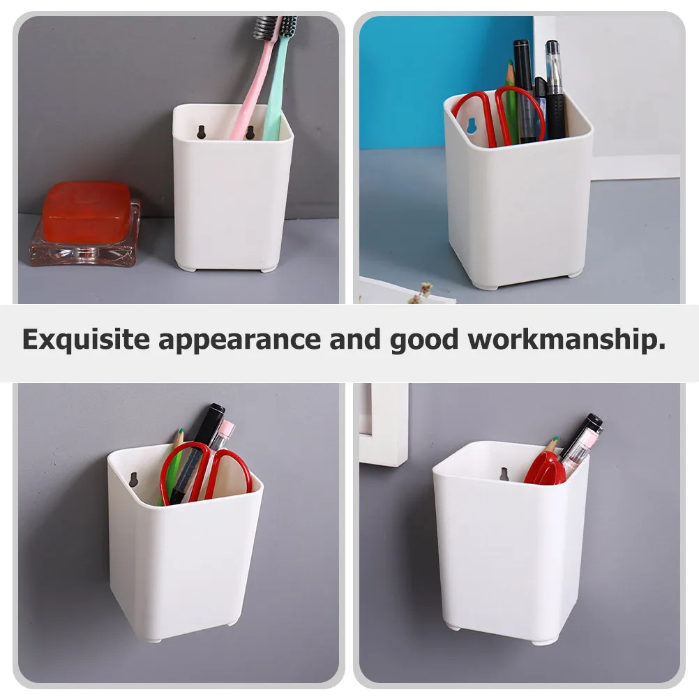 3Pcs Wall Mount Pen Holder Rotating Desk Organizer Multi Purpose Pen Storage Box Wall Mounted Stationery Holder Sturdy Exquisite