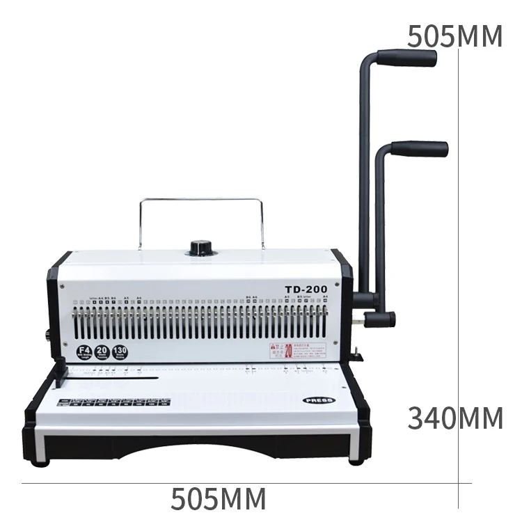 

TD-200 Ручная машина для переплета проводов с двойной петлей, 40 отверстий, фабрика перфораторов, календарь 3:1, машина для переплета книг с двойной проволокой