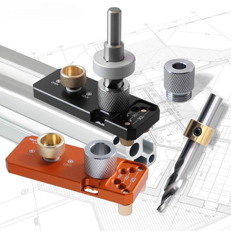 Aluminum Profile Drilling Jig For 20/30/40 Series Profile Drill Guide Access Hole Drill Jig With M6 And M8 Step Drill Bits