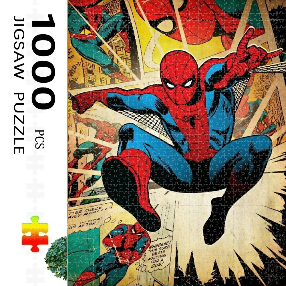 

Пазл из 1000 деталей, винтажный пазл Marvel Avengers Spider-Man, идеально подходит для творческих занятий своими руками с семьей, подарок, игрушка для развлечений