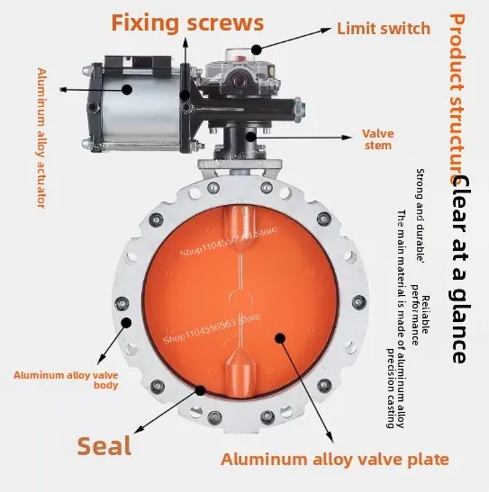 Pneumatic Dust Butterfly Valve, Single/Double Flange for Powder/Cement Ventilation