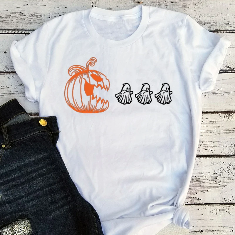 

Pumpkin Halloween Tshirt Halloween Ghost Shirt Ghost Shirts Pumpkin T Shirt Women Gothic Fall Shirts Streetwear m