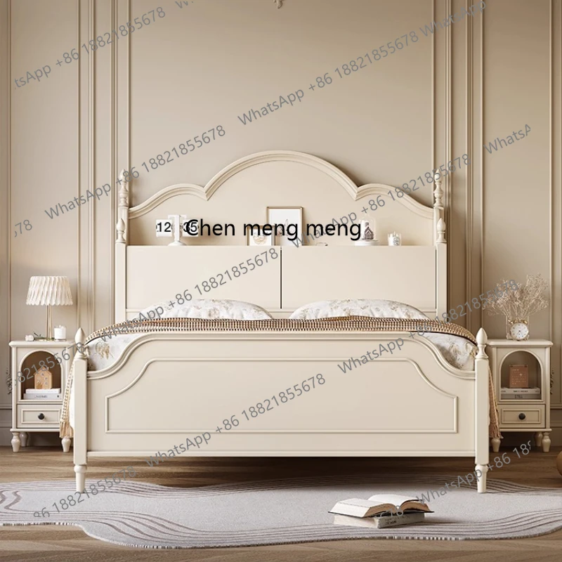 

French Cream Style White Home Bedroom 1.8M Double 1.5M Bedside with Storage