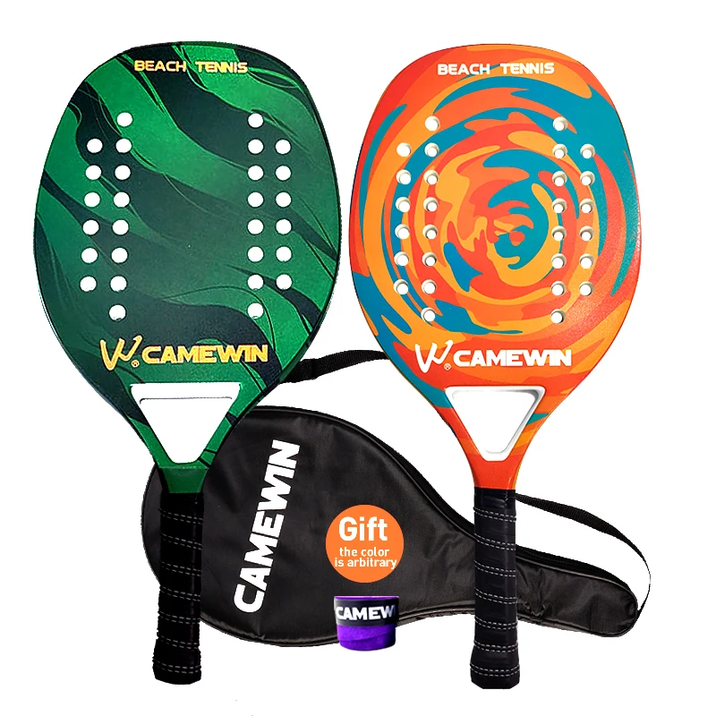 Camewin Racket Beach Tennis Padel Carbon  Mens Woman Soft Fashion Racket beach tennis Paddle Shovel Grip Female Bag